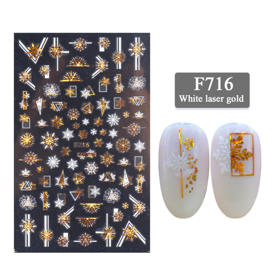 New Nail Stickers 3D Christmas Series Two-color Golden Laser Snowflake Thin Stickers Nail Art Design Nail Art Stickers New Nail Stickers 3D Christmas Series Two-color Golden Laser Snowflake Thin Stickers Nail Art Design Nail Art Stickers